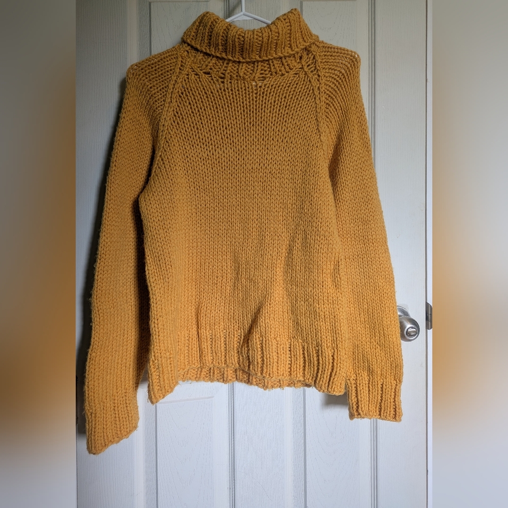 Cozy Yellow Turtleneck Handmade Sweater